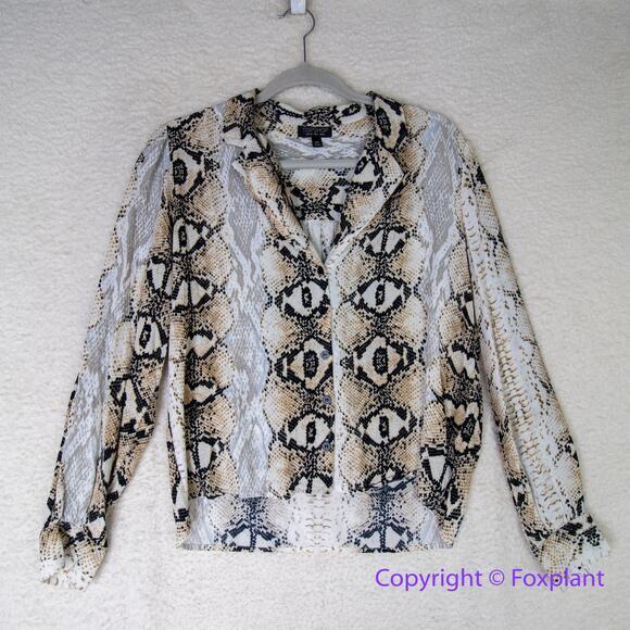 Topshop snake skin animal print women's long sleeve top, size‎ 6 - Picture 1 of 11
